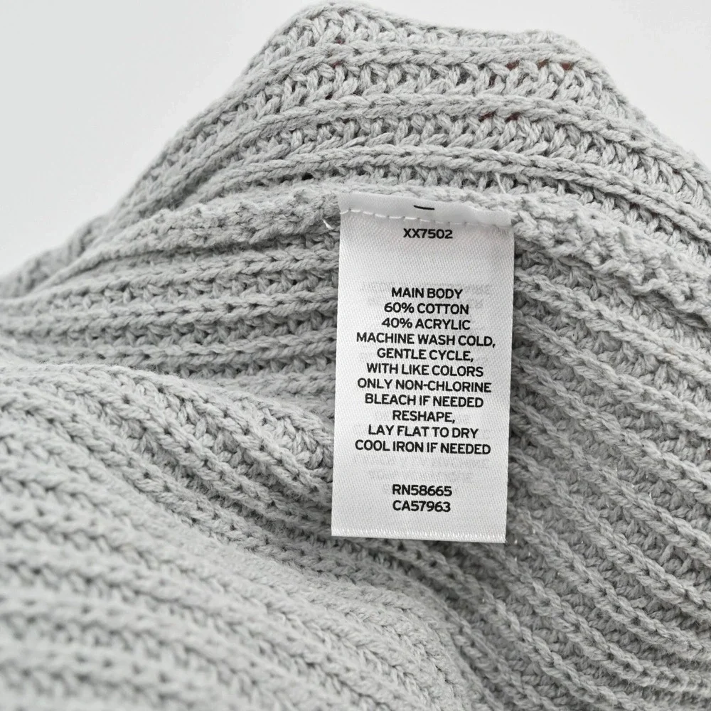 BP Shaker Stitch Crewneck Sweater Womens Size XS Grey Cotton Nordstrom Cozy Chic